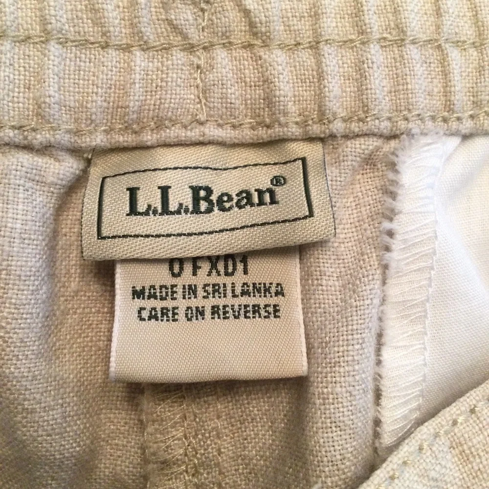 L.L.Bean Beige Wide Legged Linen Pants Size 12 - Picture 5 of 11